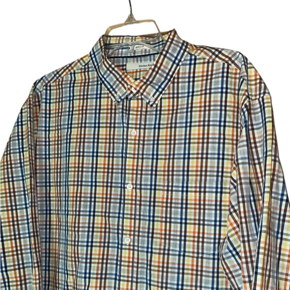 Hawker Rye Men’s Colorful Plaid Casual Button Down Shirt XXL Cotton Office Wear